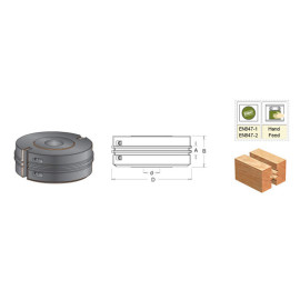 61258 Insert Carbide Aluminum Glue Joint Cutter 120mm (4-3/4) Dia x 60mm (2-3/8) x 1-1/4 Bore