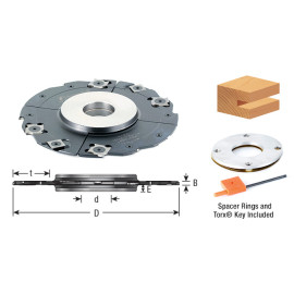  Amana  61352  insert adjustable grooving shaper cutter with scorer 4mm - 7.5mm 1-1/4