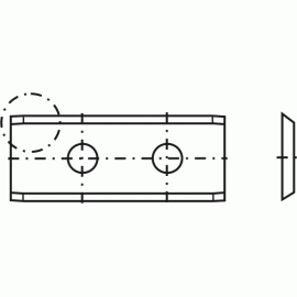 Tigra 013984 30mm x 12mm x 1.5mm  with corner breaks For use in planer heads - 2-edge Carbide Insert