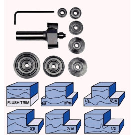  Whiteside 1955, Multi Rabbet Set w/ 8 Bearing Sizes, 1/2 Shank