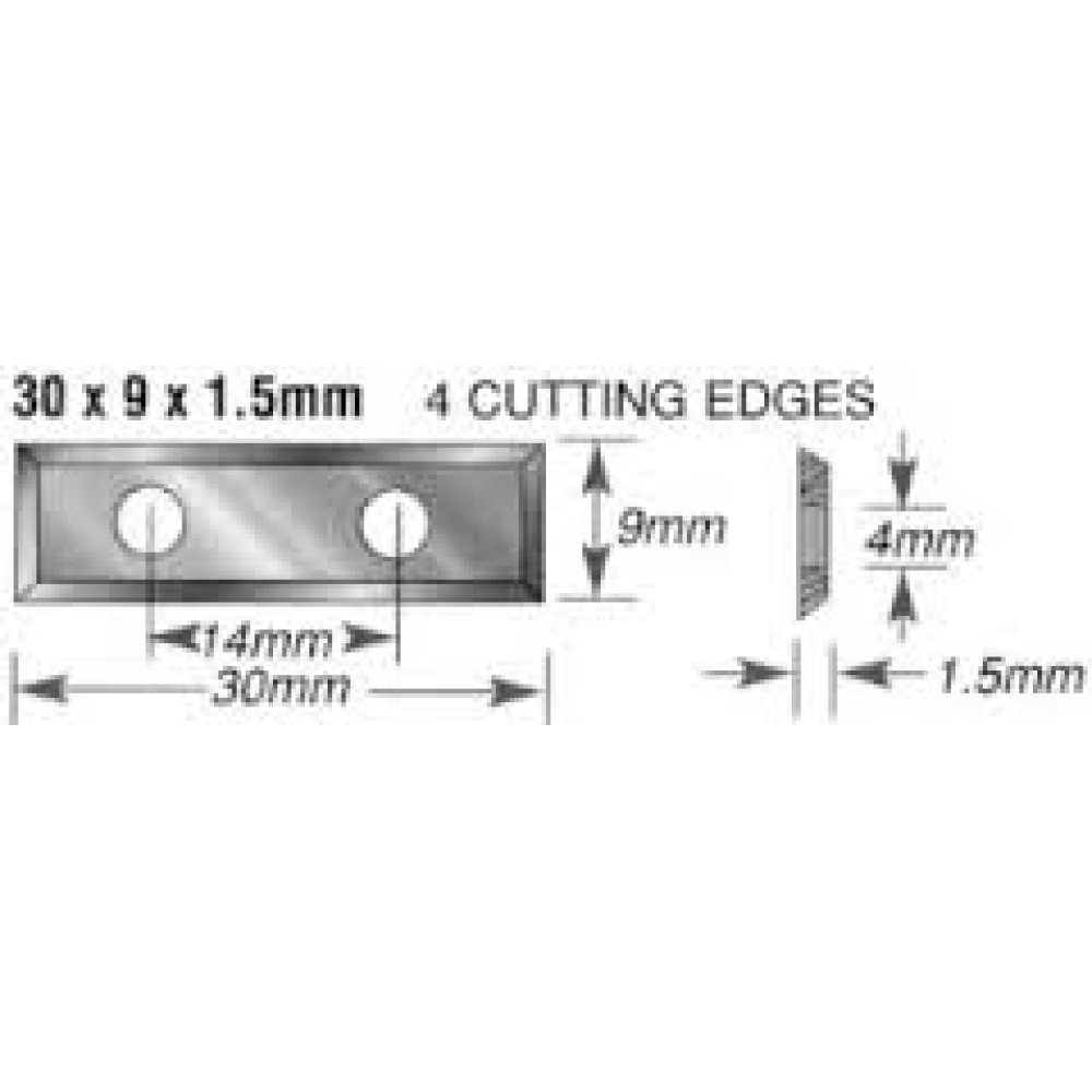 30mm 9mm x 30mm x 1.5mm Thick - 4-edge Carbide Insert Amana AMA 30 - (Sold in boxes of 10)