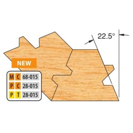 Freeborn PC-28-015 2 Piece 22.5 Degree Tongue & Groove Lock Mitre Shaper Cutter