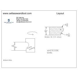M2 shaper cutter molder corrugated knives 1-1/8" stock Window sill Whiteside 6046