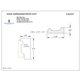 Corrugated back M2 shaper knives 3/4" x 2-1/4" Cornice / Cap