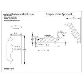 M2 Corrugated Back Crown Molding Knives