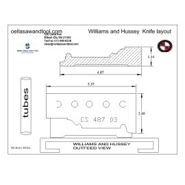 Williams and Hussey shop fox molder knives 1-1/8" x 4-13/16" casing