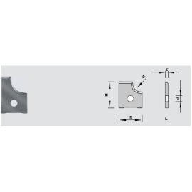 Edgebandingradius profile knife 19.6mm x 15.2mm  r=3mm  R/H Pack of 10