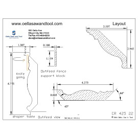 M2 corrugated back  knives for architecturally significant 13/16 x 4-1/4" crown