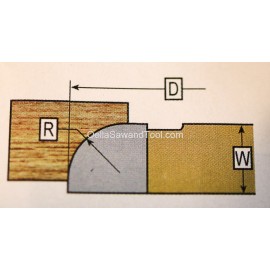 LRH K-1416 shaper cutter molder 1/2" radius quarter round convex 3/4"