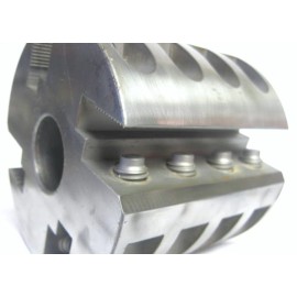 Shaper cutter molder 100mm/4" cut length x 4-1/2" ODx1-1/4" bore corrugated head 20 hook