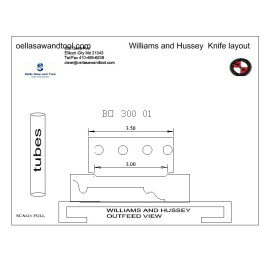 Williams and Hussey shop fox molder 3" Back out knives