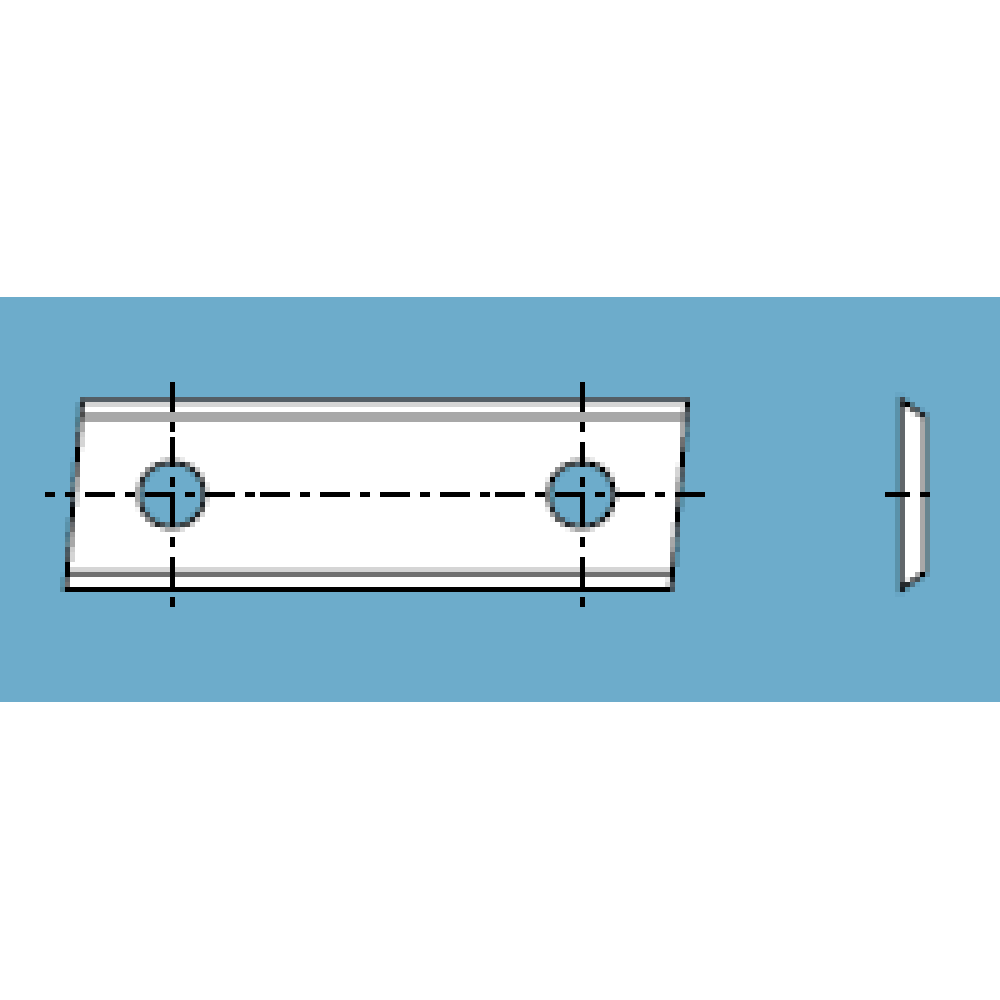 40mm Length x 12mm Width x 1.5mm Thick - 2-edge Carbide Insert RIGHT - (Sold in boxes of 10.)