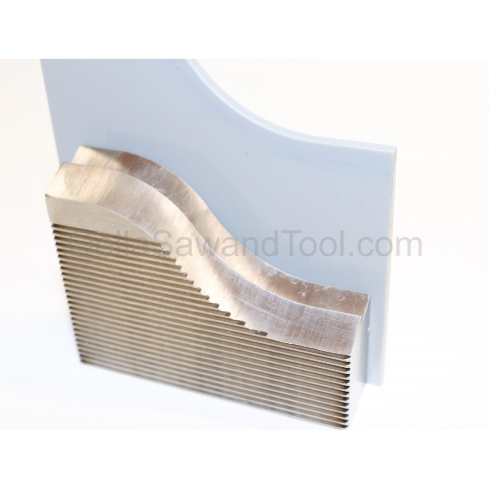 M2 corrugated back knives for 2-1/8" Ogee Nosing Rake shaper and small molder