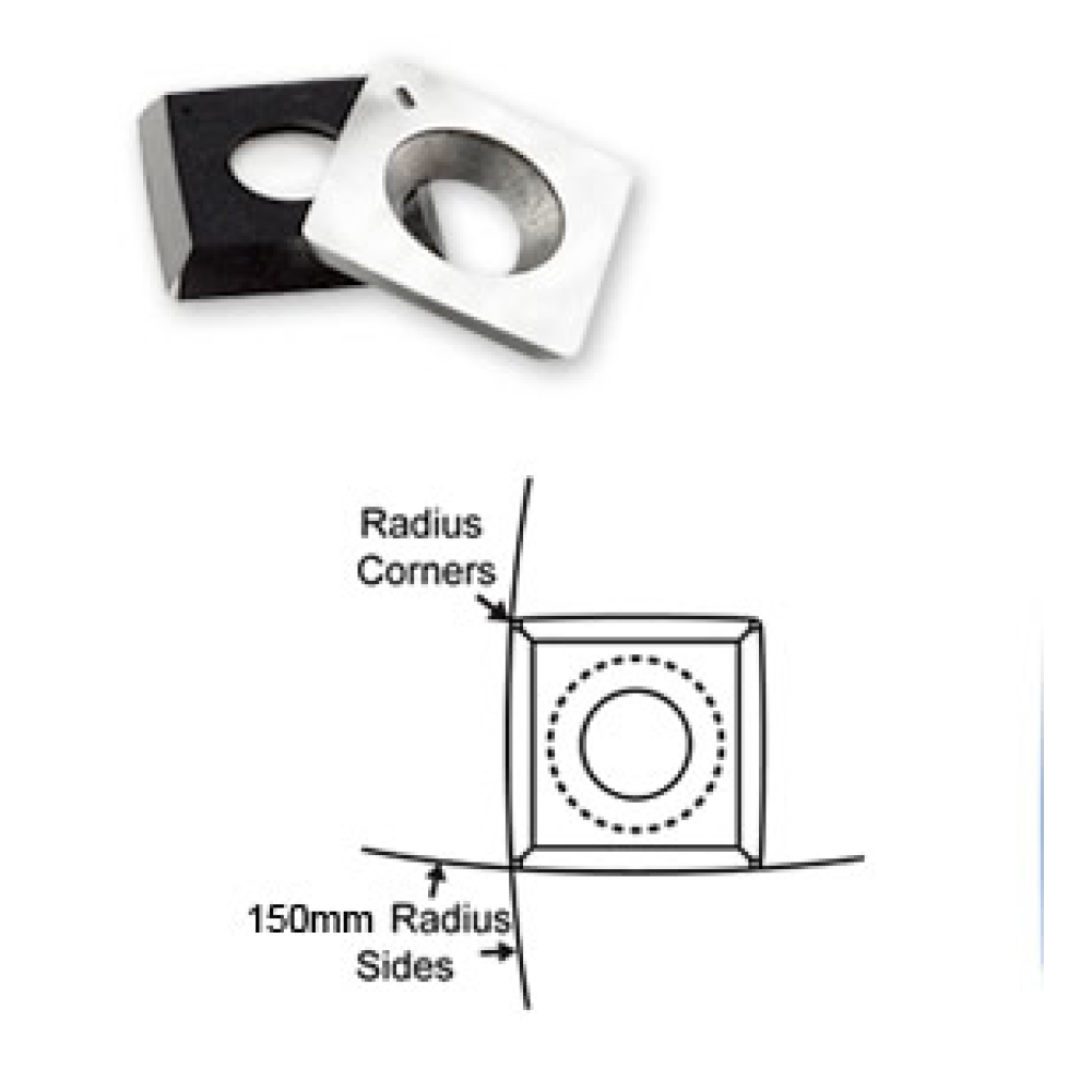14.6 x 14.6 x 2.5MM 150 Radius .05R corners for Spiral Heads