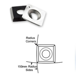 14.6 x 14.6 x 2.5MM 150 Radius .05R corners for Spiral Heads