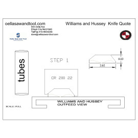 Williams and Hussey shop fox molder bottom knives 2" Crown with template CR 350 24