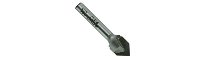  Whiteside 1501 90deg V-Groove Bit, 3/8 Dia, 1/4 Shank