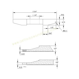  Raised Panel Shaper cutter 5/8 " or 3/4" stock 15 degree rise  1-1/4" bore