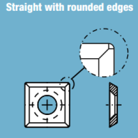 14mm x 14mm x 2mm - 4 Cutting Edges Xtrema XCT Carbide Square Reversible knives  rounded corners Ceratizit