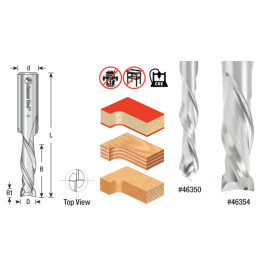 Amana Tool 46352 CNC SC Mortise Compression Spiral 3/8 D x 1-1/4 CH 1/2 SHK 3 Inch Long 2 Flute Router Bit