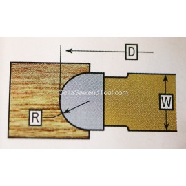 LRH K-1405  3/16" convex radius  3/4" bore