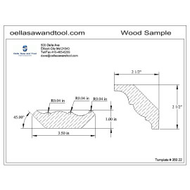 Williams and Hussey shop fox molder knives 3-1/2 Crown with template