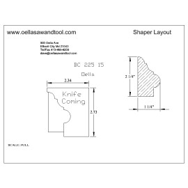 M2 corrugated back knives for 2-1/4" base cap for shaper and small molder