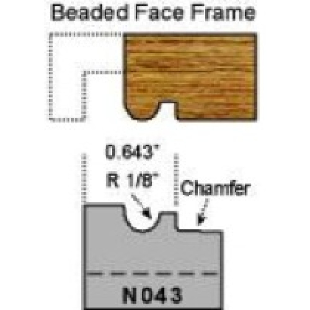 Magic Molder Plugs P-43 N-43 Table Saw & Shaper Cutter carbide tip Beaded Face Frame