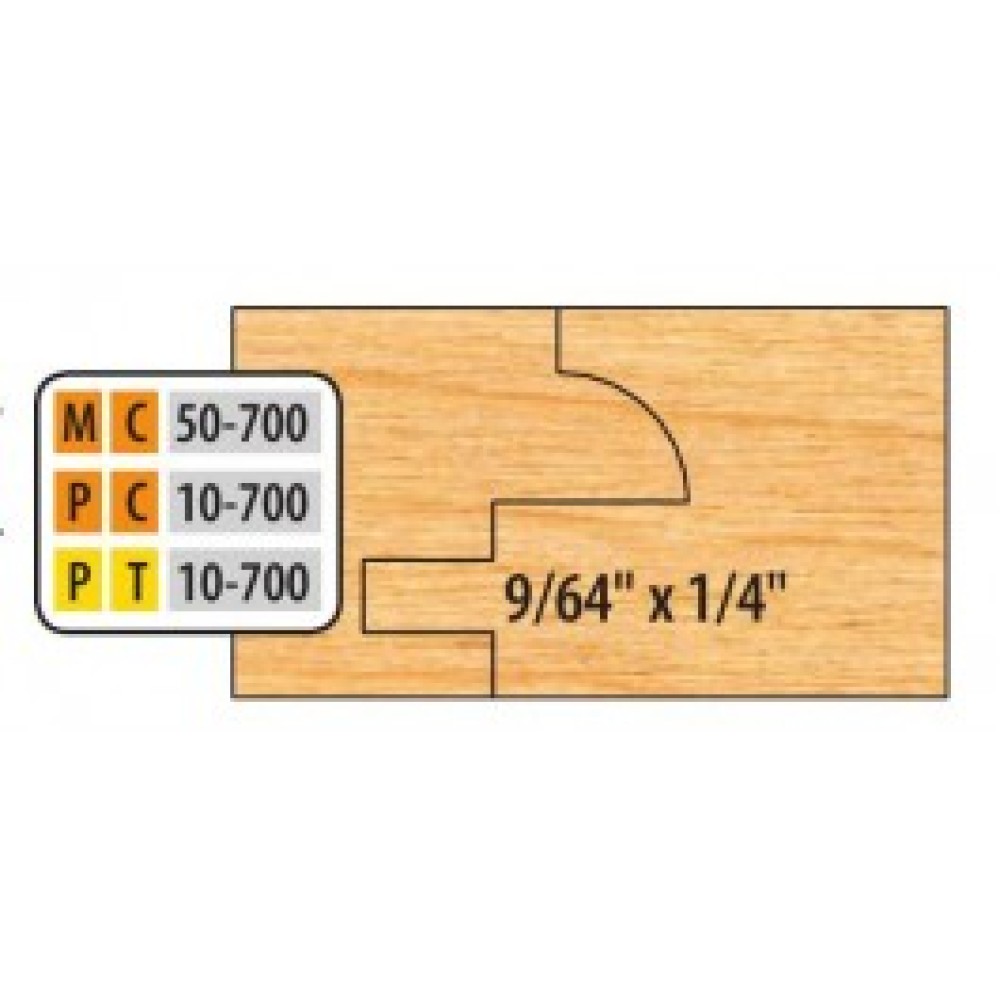 Freeborn Shaper Cutter PC-10-700 glass door rubber extrusion set