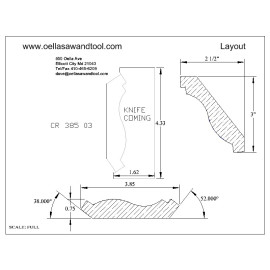 M2 corrugated back knives 3/4" x 3-7/8" crown for shaper or molder