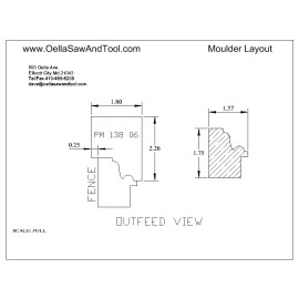 Corrugated back M2 Molder knives 1-3/4" x 1-3/8" panel mold