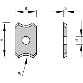 Leuco 169257 - SCRAPER TURNOVER KNIVES HW WITH 2 CUTTING EDGES AND RADIUS