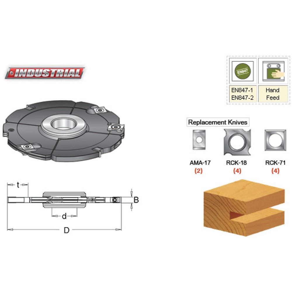 Amana 3 Part Insert Adjustable Grooving Cutter 61354