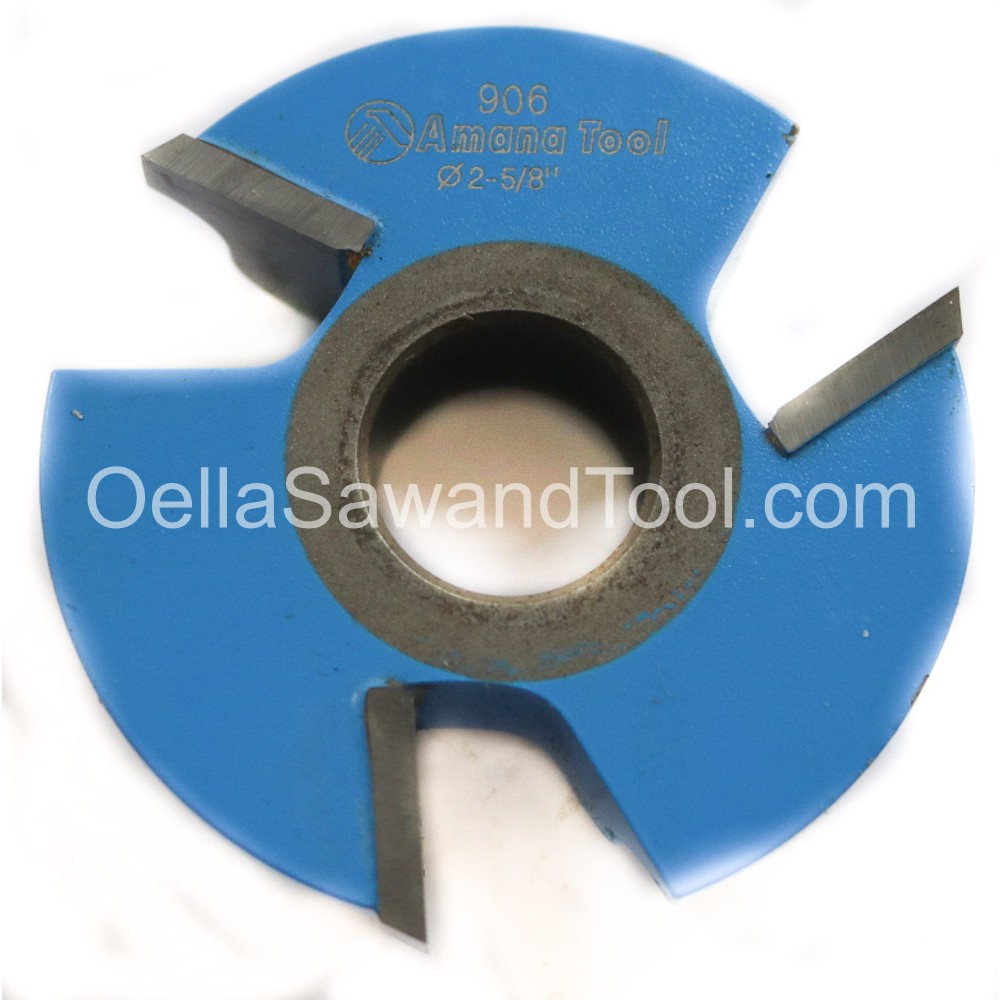 Amana Tool 906 Carbide Tipped 3-Wing Matched/Reversible Ogee 1/4 R x 2-5/8 D x 3/4 CH x 1/2 & 3/4 Bore Shaper Cutter FREE USA SHIPPING 