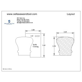 6010 Handrail knives 2-3/8" x 2-1/4" Handrail for Shaper