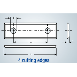 30mm x 12mm x 1.5mm - 4-edge Carbide Insert - (Sold in boxes of 10.)