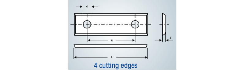 30mm x 12mm x 1.5mm - 4-edge Carbide Insert - (Sold in boxes of 10.)