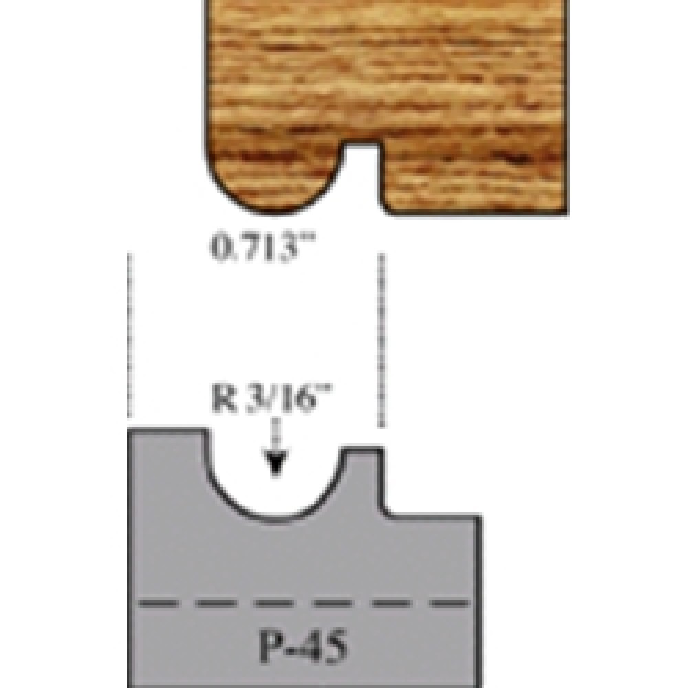 Magic Molder Plugs N-45 3/8" Bead & Quirk molding profile