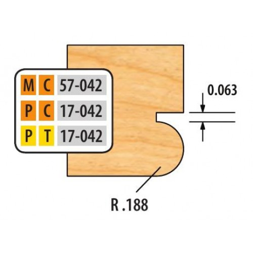 Freeborn PC-17-042 bead and quirk shaper cutter radius 3/16 
