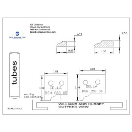 Base /shoe / stop moldings Williams and Hussey shop fox molder with template