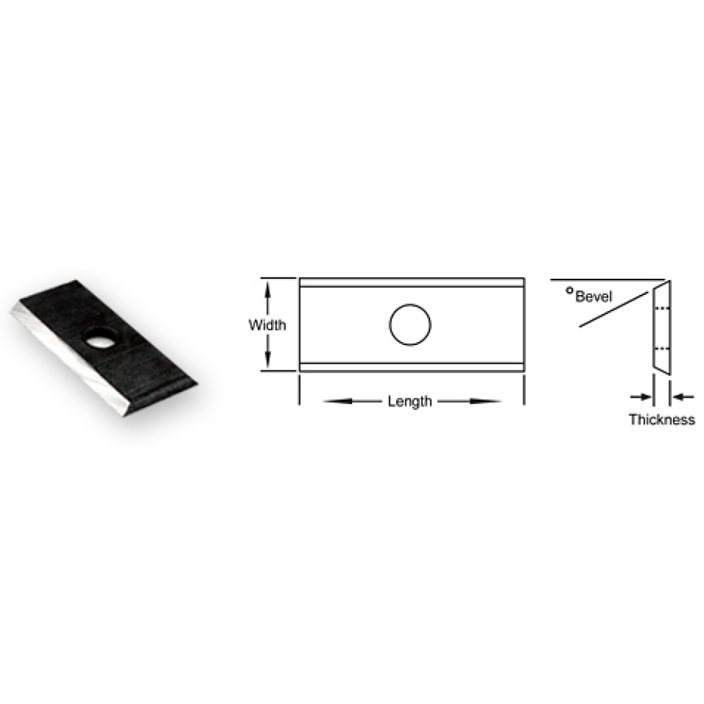 7.5mm Length x 12mm Width x 1.5mm Thick - 2-edge Carbide Insert - (Sold in boxes of 10.)