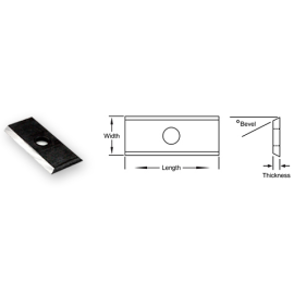 7.5mm Length x 12mm Width x 1.5mm Thick - 2-edge Carbide Insert - (Sold in boxes of 10.)