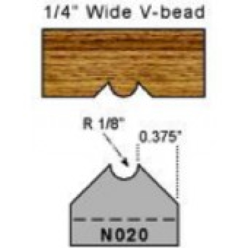 Molder Plugs P-20 1/4" wide Bead  N-20 Table Saw & Shaper Cutter carbide tip