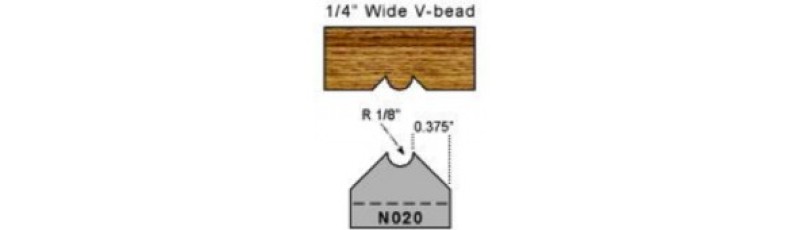 Molder Plugs P-20 1/4" wide Bead  N-20 Table Saw & Shaper Cutter carbide tip