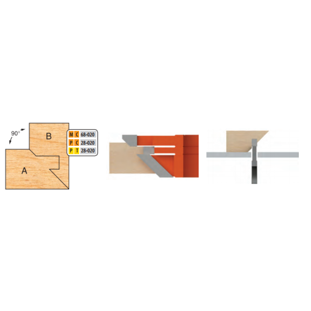 Freeborn PT-28-020 Single Tongue & Groove Lock Mitre Shaper Cutter T-alloy