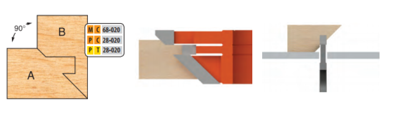 Freeborn PT-28-020 Single Tongue & Groove Lock Mitre Shaper Cutter T-alloy