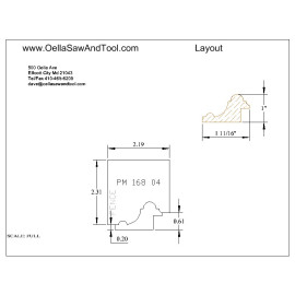 Corrugated back M2 Molder knives 1" x 1-11/16" panel mold