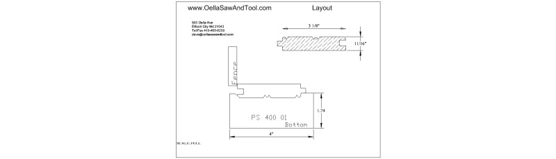 M2 corrugated back molding knives 3/4 x 4" Edge and Center Bead Ceiling