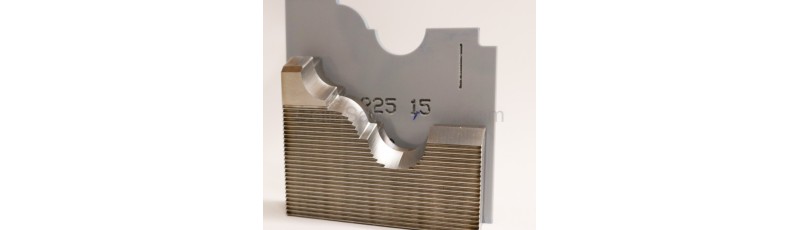 M2 corrugated back knives for 2-1/4" base cap for shaper and small molder