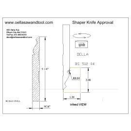 Corrugated back M2 shaper knives 9/16" x 5-1/4" base molding